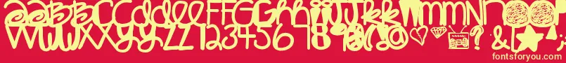 Babaganoosh Font – Yellow Fonts on Red Background