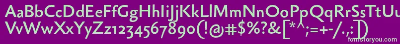 フォントSebastianmedium – 紫の背景に緑のフォント