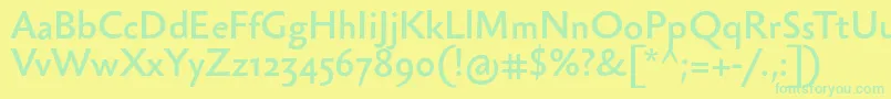Czcionka Sebastianmedium – zielone czcionki na żółtym tle
