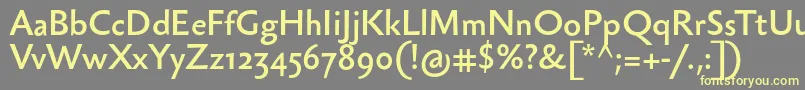 Fonte Sebastianmedium – fontes amarelas em um fundo cinza