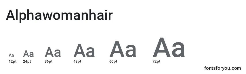 Größen der Schriftart Alphawomanhair
