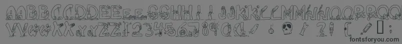 フォントDecapm – 黒い文字の灰色の背景
