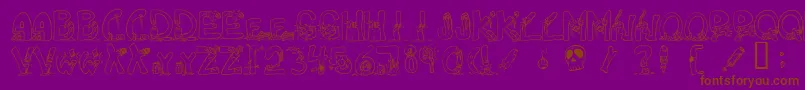 Decapm Font – Brown Fonts on Purple Background