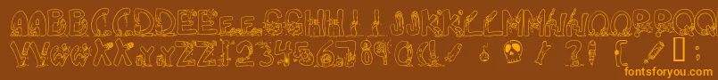 Decapm Font – Orange Fonts on Brown Background