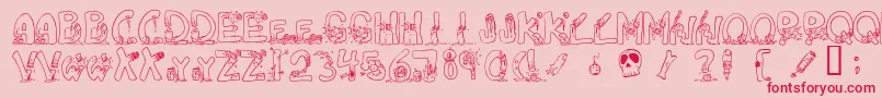 Decapm Font – Red Fonts on Pink Background