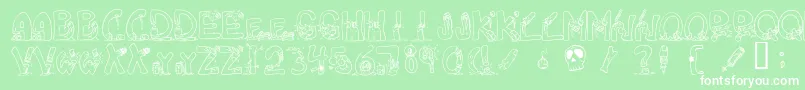 Decapm Font – White Fonts on Green Background