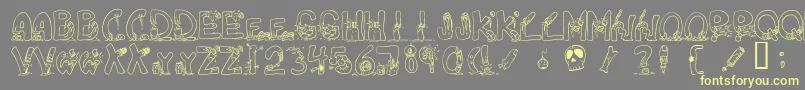 Decapm Font – Yellow Fonts on Gray Background