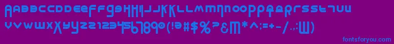 フォントMilkBarBold – 紫色の背景に青い文字