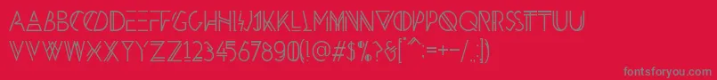HbmPenultimatePersonalUseOnly-Schriftart – Graue Schriften auf rotem Hintergrund