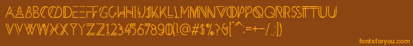 Fonte HbmPenultimatePersonalUseOnly – fontes laranjas em um fundo marrom