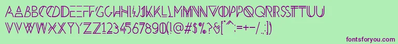 HbmPenultimatePersonalUseOnly-Schriftart – Violette Schriften auf grünem Hintergrund