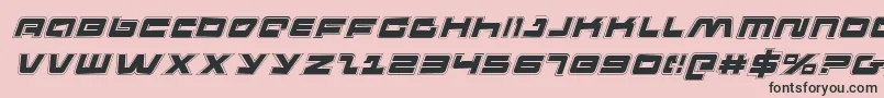 Fonte PulseRifleAcademyItalic – fontes pretas em um fundo rosa