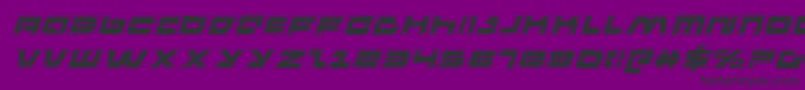 フォントPulseRifleAcademyItalic – 紫の背景に黒い文字