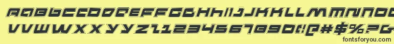 fuente PulseRifleAcademyItalic – Fuentes Negras Sobre Fondo Amarillo
