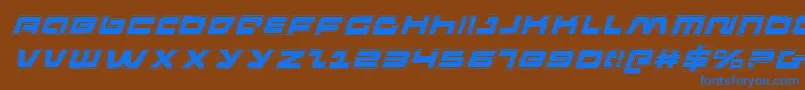 Шрифт PulseRifleAcademyItalic – синие шрифты на коричневом фоне