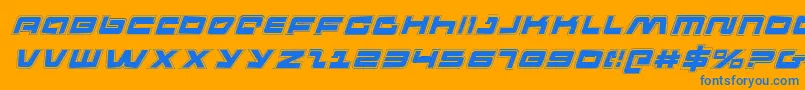 フォントPulseRifleAcademyItalic – オレンジの背景に青い文字