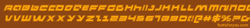 Saiba mais sobre a fonte PulseRifleAcademyItalic Fonte PulseRifleAcademyItalic – fontes laranjas em um fundo marrom