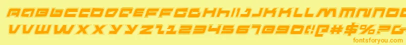 Fonte PulseRifleAcademyItalic – fontes laranjas em um fundo amarelo