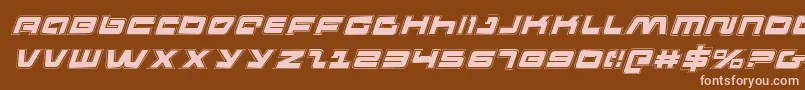 PulseRifleAcademyItalic-Schriftart – Rosa Schriften auf braunem Hintergrund