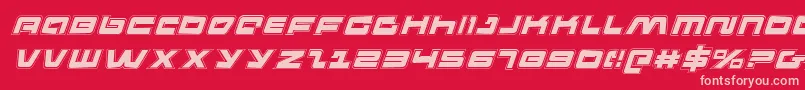 Fonte PulseRifleAcademyItalic – fontes rosa em um fundo vermelho