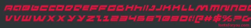 PulseRifleAcademyItalic-Schriftart – Rote Schriften auf schwarzem Hintergrund