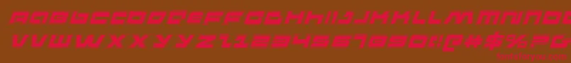フォントPulseRifleAcademyItalic – 赤い文字が茶色の背景にあります。