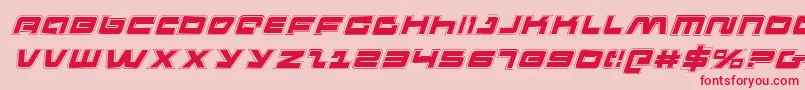 PulseRifleAcademyItalic-Schriftart – Rote Schriften auf rosa Hintergrund