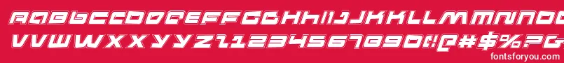 フォントPulseRifleAcademyItalic – 赤い背景に白い文字
