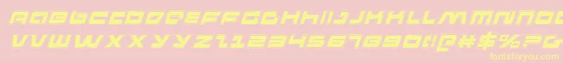 PulseRifleAcademyItalic-Schriftart – Gelbe Schriften auf rosa Hintergrund