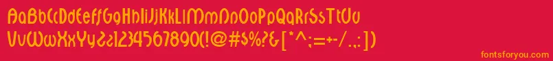 フォントSceptreRegular – 赤い背景にオレンジの文字