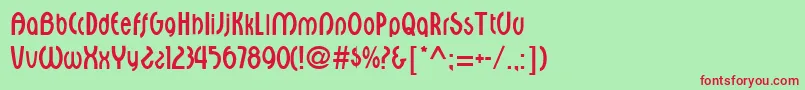 SceptreRegular Font – Red Fonts on Green Background