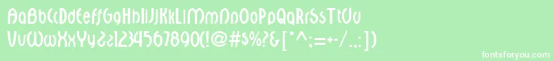 SceptreRegular-Schriftart – Weiße Schriften auf grünem Hintergrund