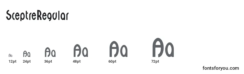 SceptreRegular Font Sizes