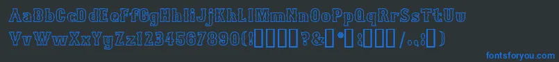 BosoxOutlineHeavy-Schriftart – Blaue Schriften auf schwarzem Hintergrund