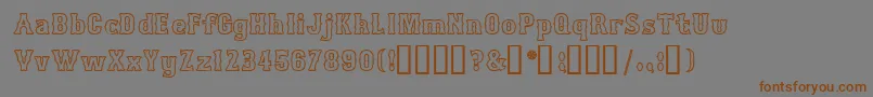 BosoxOutlineHeavy-Schriftart – Braune Schriften auf grauem Hintergrund