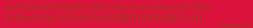 Fonte BosoxOutlineHeavy – fontes marrons em um fundo vermelho