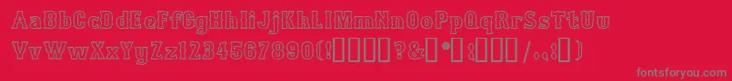 フォントBosoxOutlineHeavy – 赤い背景に灰色の文字