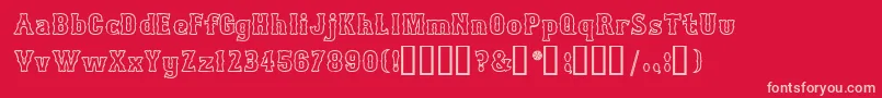 フォントBosoxOutlineHeavy – 赤い背景にピンクのフォント
