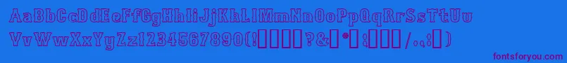 BosoxOutlineHeavy-Schriftart – Violette Schriften auf blauem Hintergrund