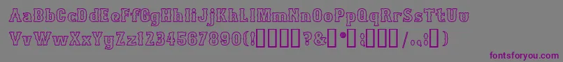 BosoxOutlineHeavy-Schriftart – Violette Schriften auf grauem Hintergrund