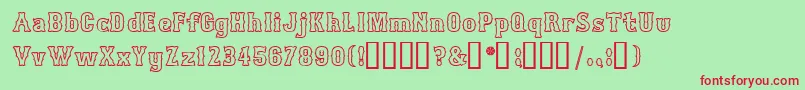 BosoxOutlineHeavy Font – Red Fonts on Green Background