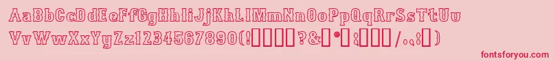 BosoxOutlineHeavy Font – Red Fonts on Pink Background