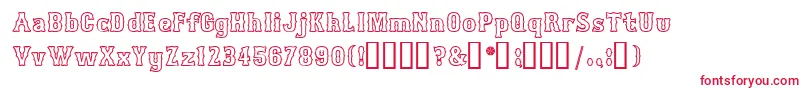 BosoxOutlineHeavy Font – Red Fonts on White Background