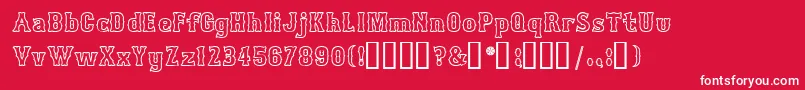 BosoxOutlineHeavy-Schriftart – Weiße Schriften auf rotem Hintergrund