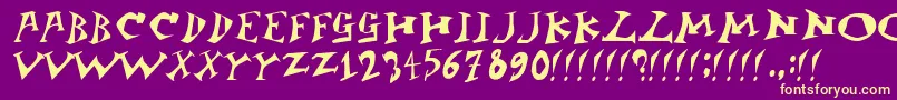 JanglyBounce Font – Yellow Fonts on Purple Background