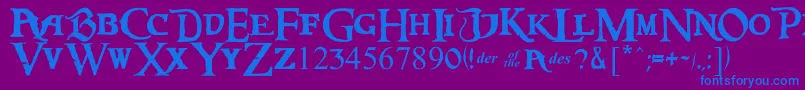 CaribbeanRegular Font – Blue Fonts on Purple Background