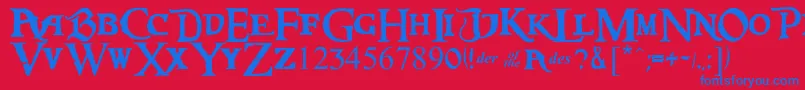 CaribbeanRegular Font – Blue Fonts on Red Background