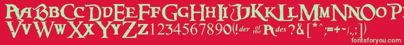 CaribbeanRegular Font – Green Fonts on Red Background