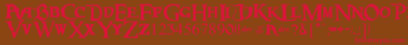 CaribbeanRegular Font – Red Fonts on Brown Background