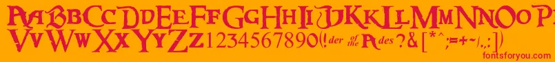 CaribbeanRegular Font – Red Fonts on Orange Background